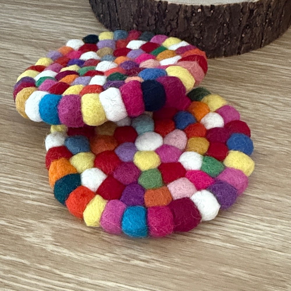Handmade Wool Coasters [2 pack] - Picture 2 of 3
